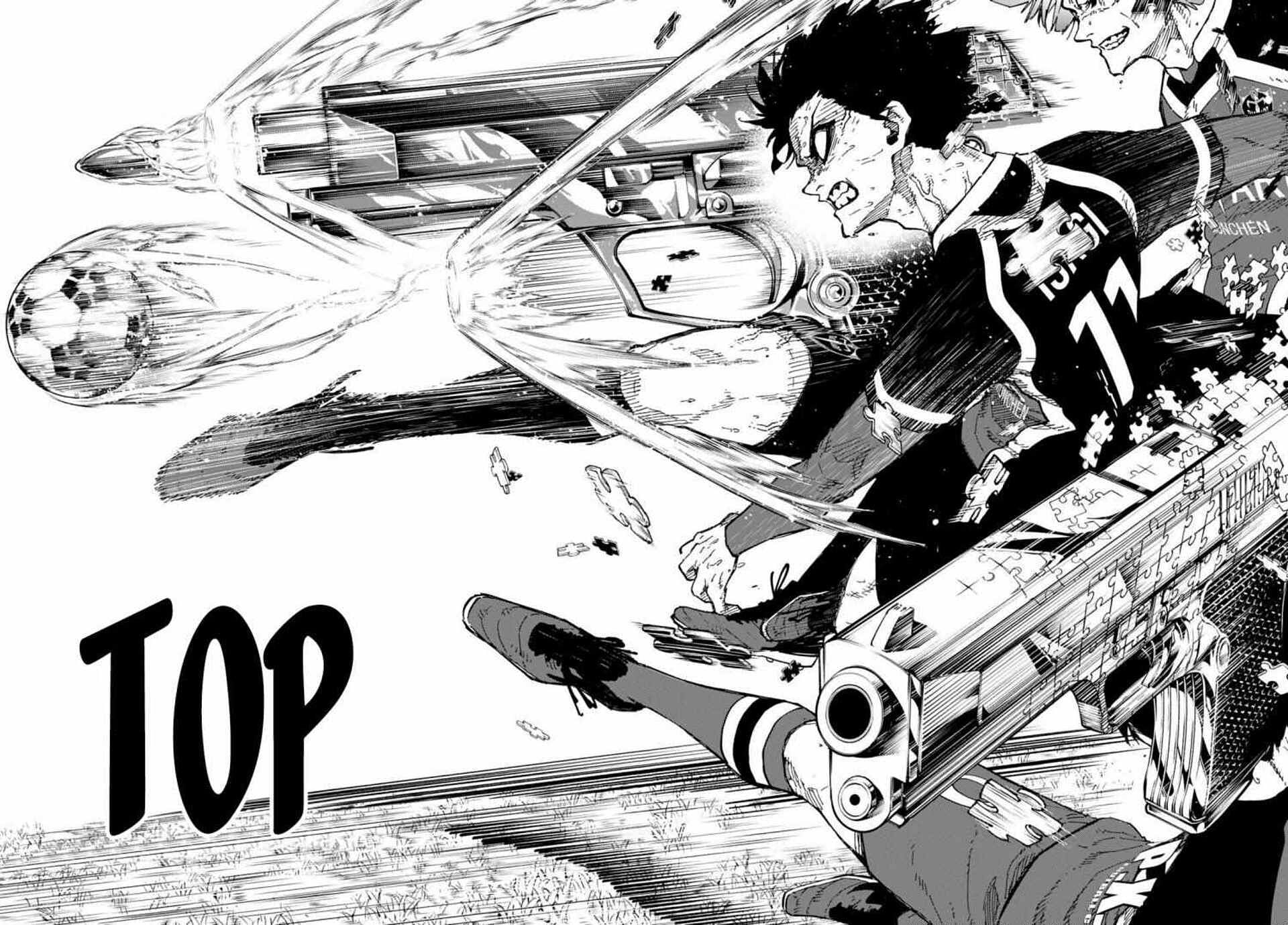 Isagi's Two Gun Volley in Blue Lock (Image via 8bit)